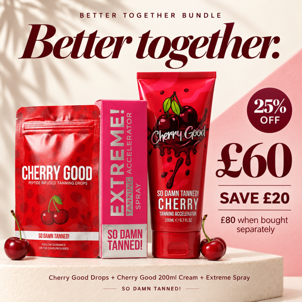 Better Together Bundle with Cherry Good drops, 200ml Cherry Good cream and Extreme spray for £60; save £20 against buying separately.